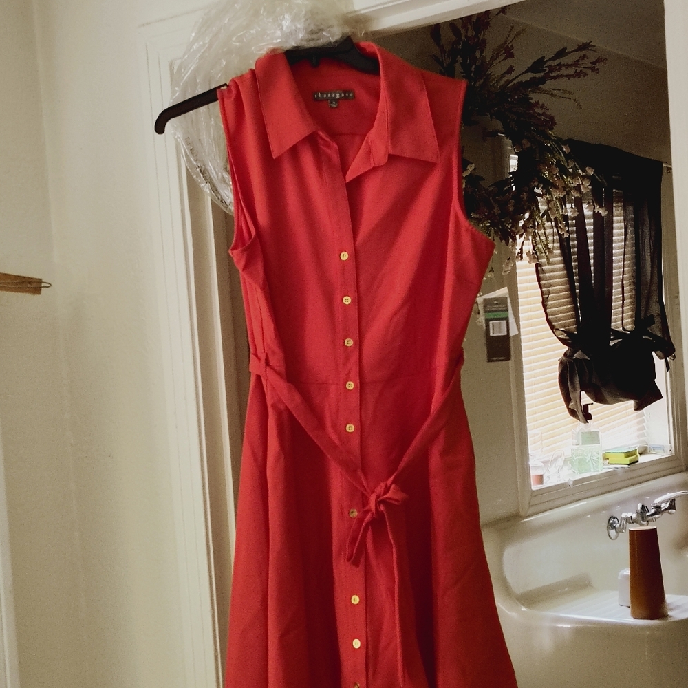 Sharango orange Dress size 16 PLUS SIZE VIBRANT COLOR OFFICE SIREN CLASSICE FUN